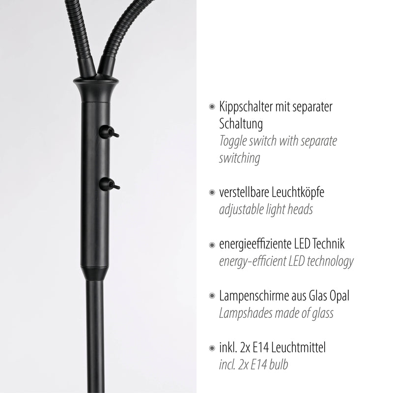 Lampadar Paul Neuhaus LOKI 2xE14 Negru
