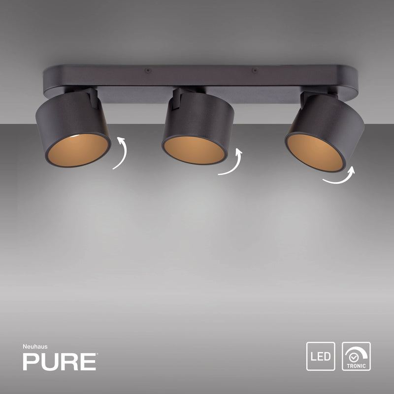 Plafoniera Paul Neuhaus PURE CUP 3xLED Negru