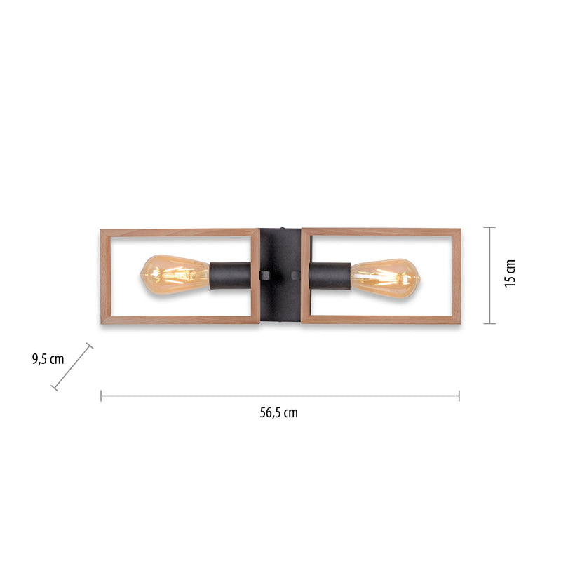 Plafoniera Paul Neuhaus FRANKY 2xE27 Negru