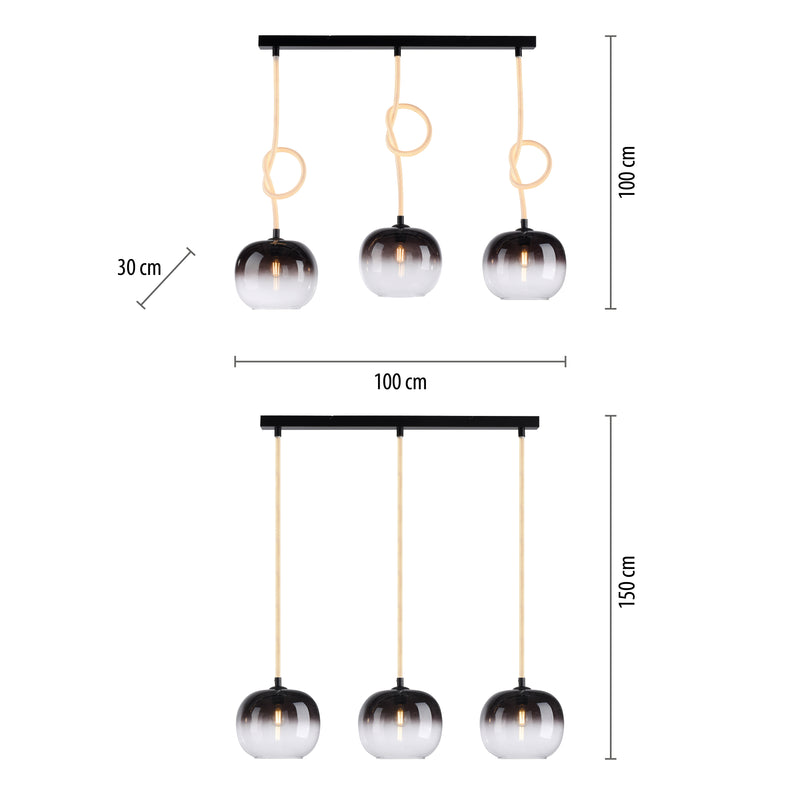 Lustra Paul Neuhaus LUMA 3xE27/LED Negru
