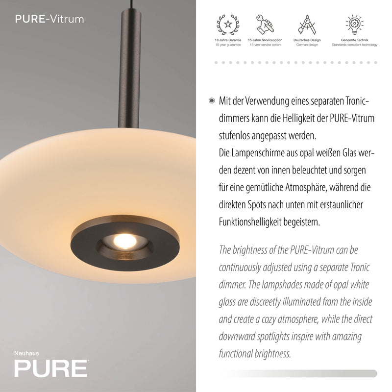 Lustra Paul Neuhaus PURE VITRUM 6xLED Maro Metalic
