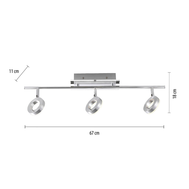 Plafoniera Paul Neuhaus SILEDA 3xLED Aluminiu