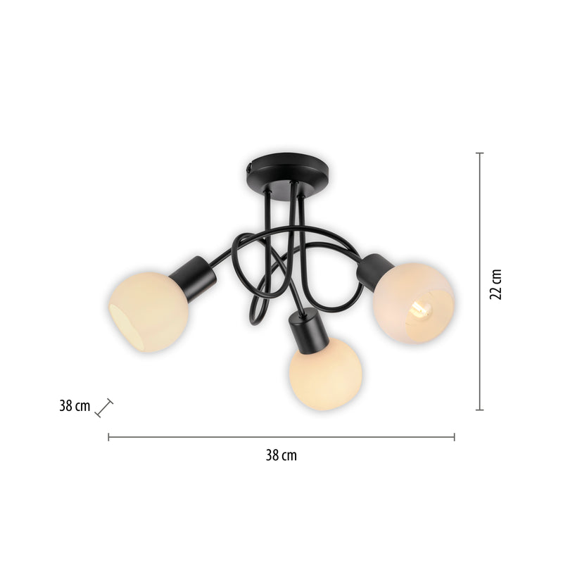 Plafoniera Paul Neuhaus LOKI 3xE14 Negru