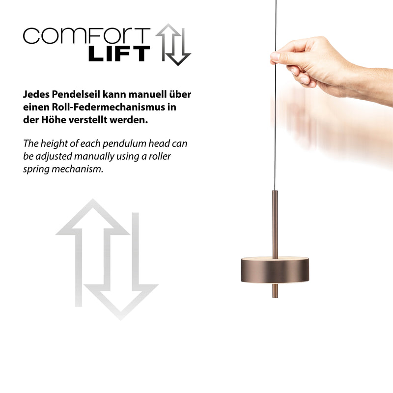 Lustra Paul Neuhaus Q-ROTATE 3xLED Maro Metalic