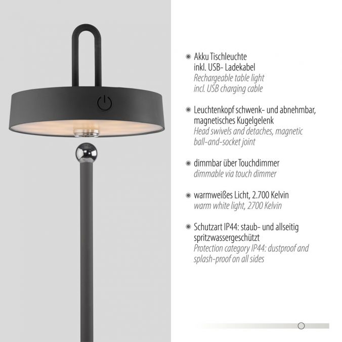 Lampa Exterior Paul Neuhaus AMAG LED Negru