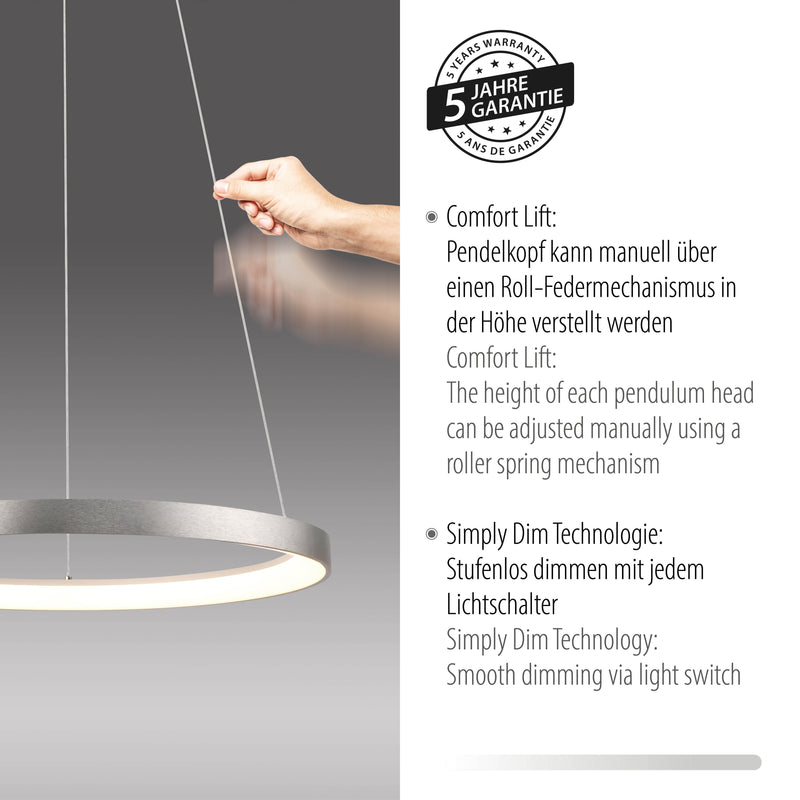 Lustra Paul Neuhaus HOOP LED Aluminiu