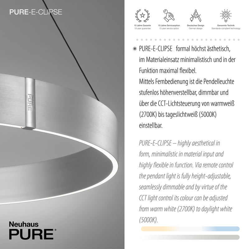 Lustra Paul Neuhaus PURE E-CLIPSE 2xLED Aluminiu