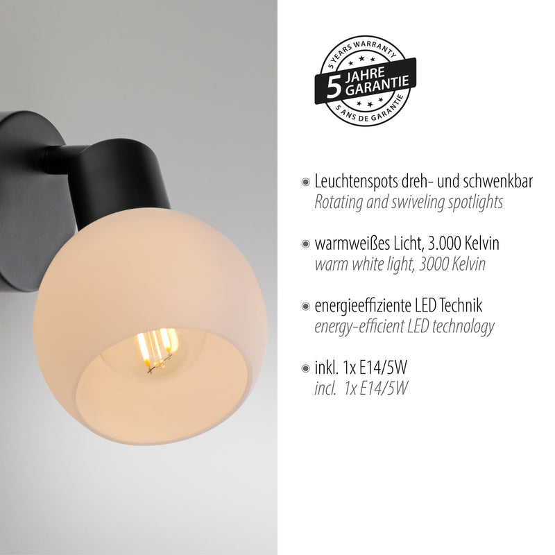 Aplica Paul Neuhaus LOKI 1xE14 Negru