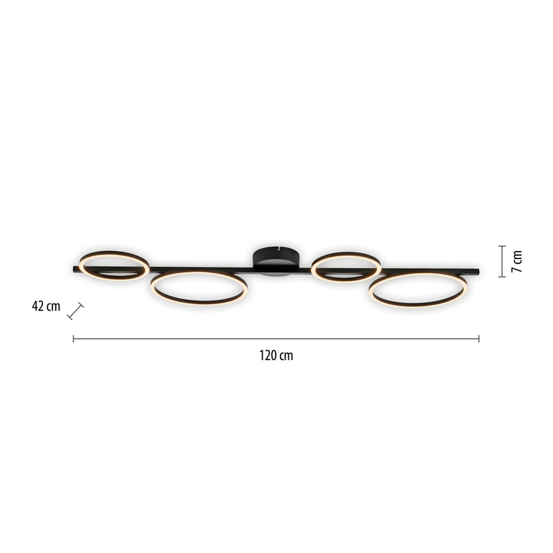 Plafoniera Paul Neuhaus MINI RITUS 4xLED Negru