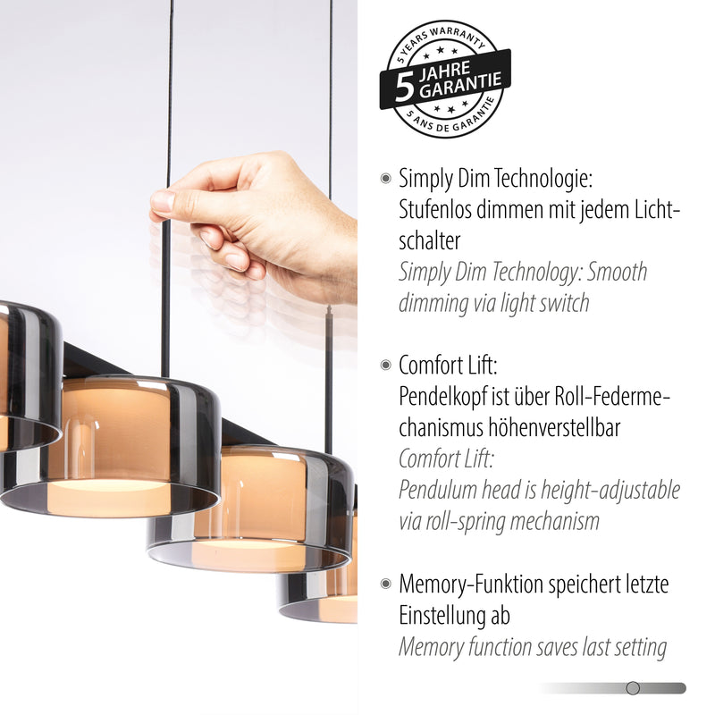 Lustra Paul Neuhaus RIKA 5xLED Negru
