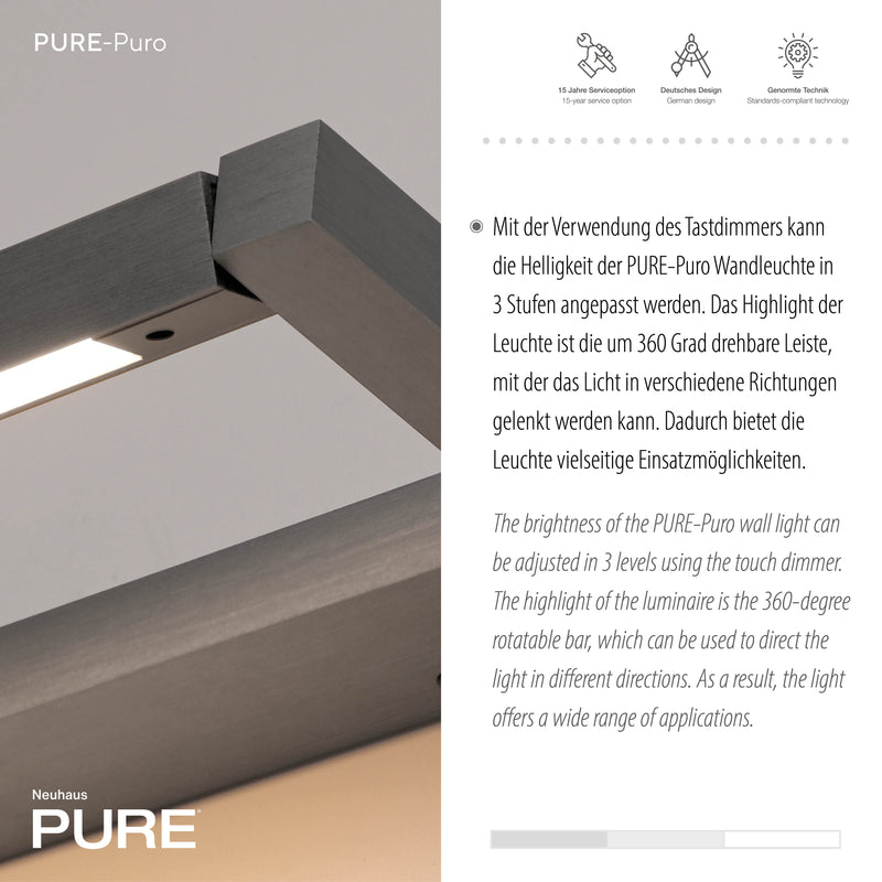 Aplica Paul Neuhaus PURE PURO LED Gri