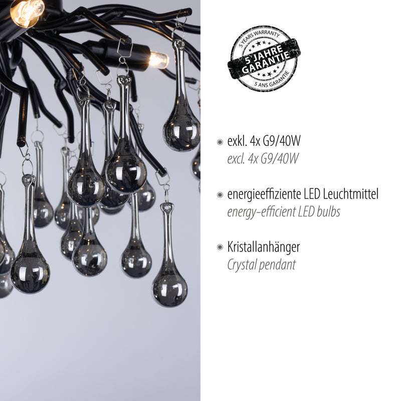 Plafoniera Paul Neuhaus ICICLE 4xG9 Negru