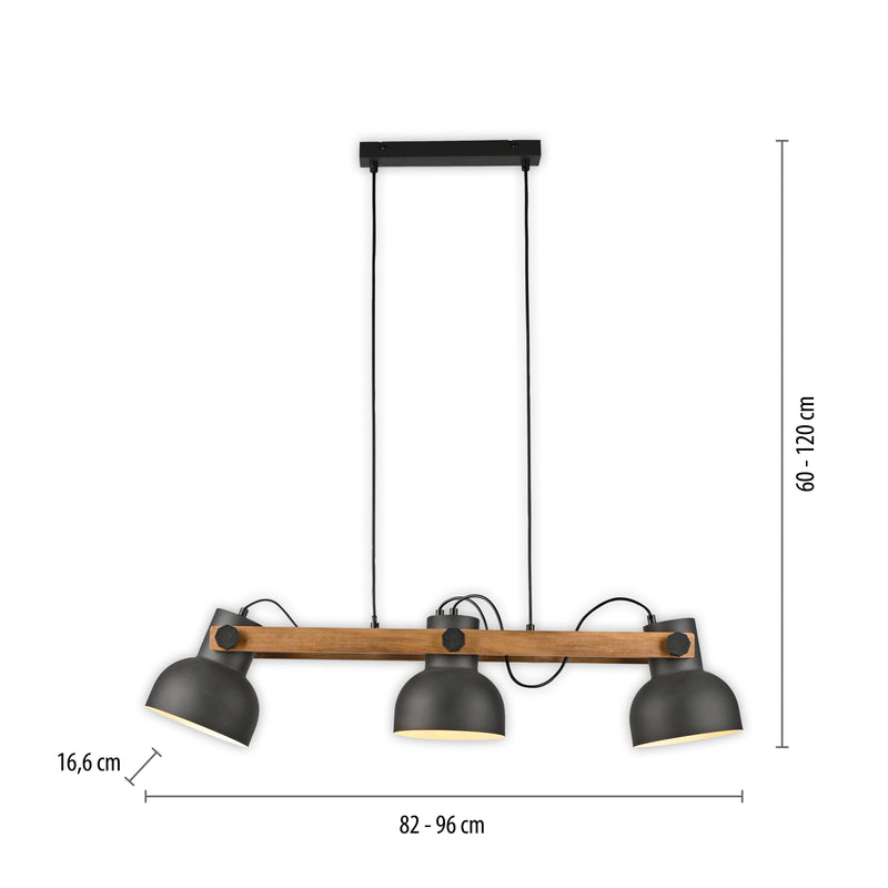 Lustra Paul Neuhaus CUP 2.0 3xE27 Negru