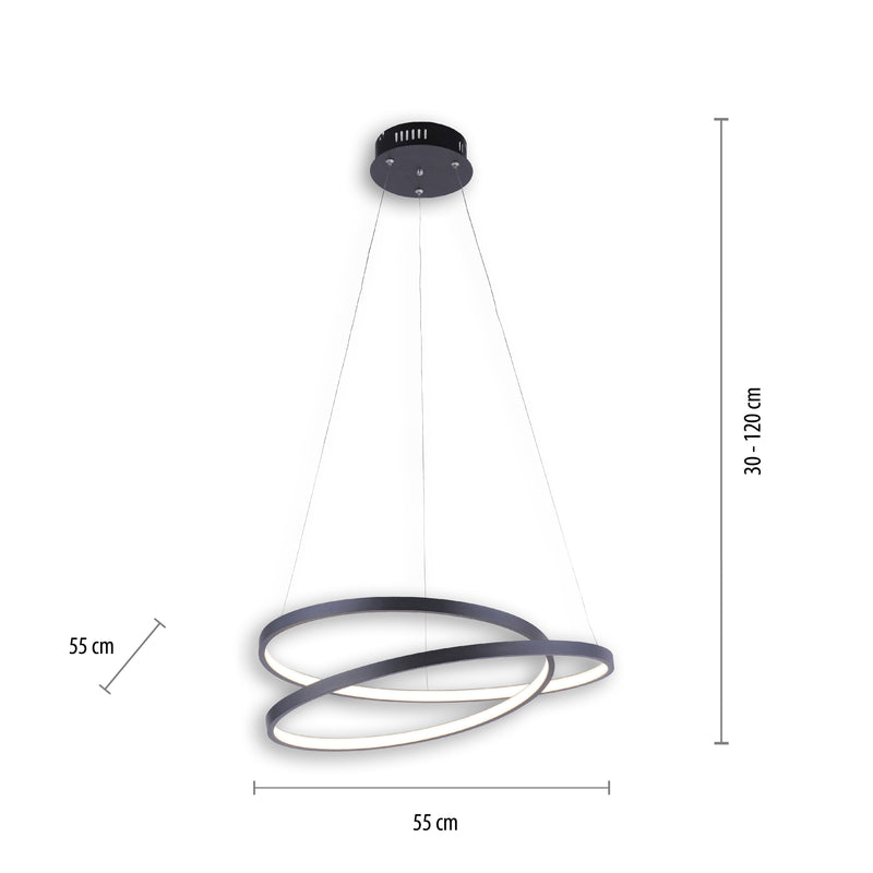 Lustra Paul Neuhaus ROMAN LED Negru