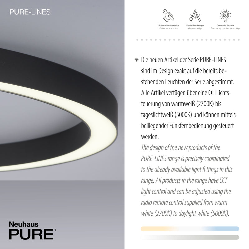 Lustra Paul Neuhaus PURE-LINES LED Antracit
