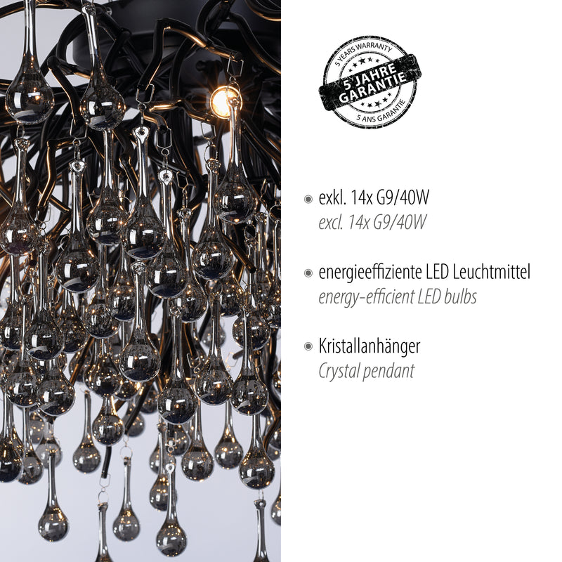 Plafoniera Paul Neuhaus ICICLE 14xG9 Negru
