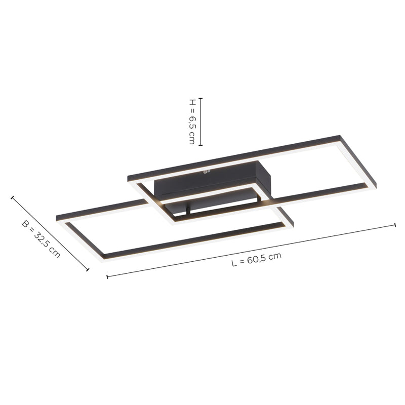 Plafoniera Paul Neuhaus IVEN 2xLED Negru