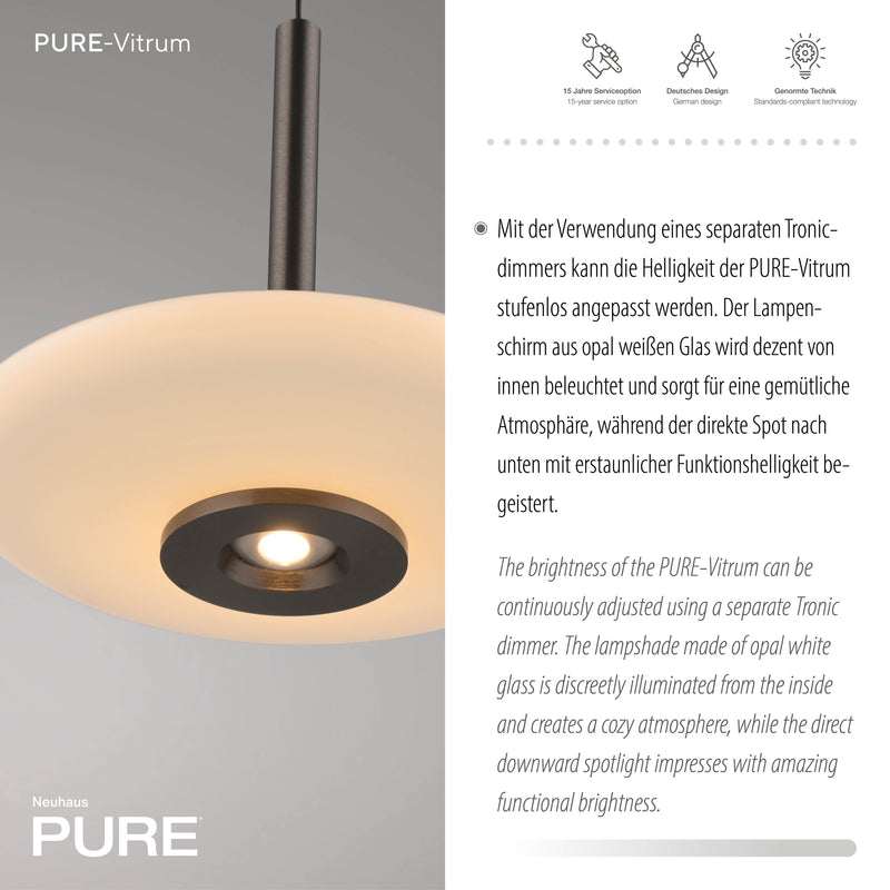 Lustra Paul Neuhaus PURE VITRUM 2xLED Maro Metalic