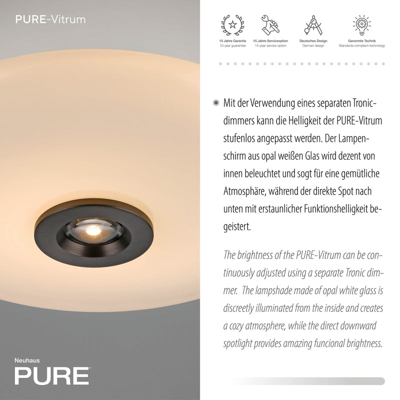 Plafoniera Paul Neuhaus PURE VITRUM 2xLED Maro Metalic
