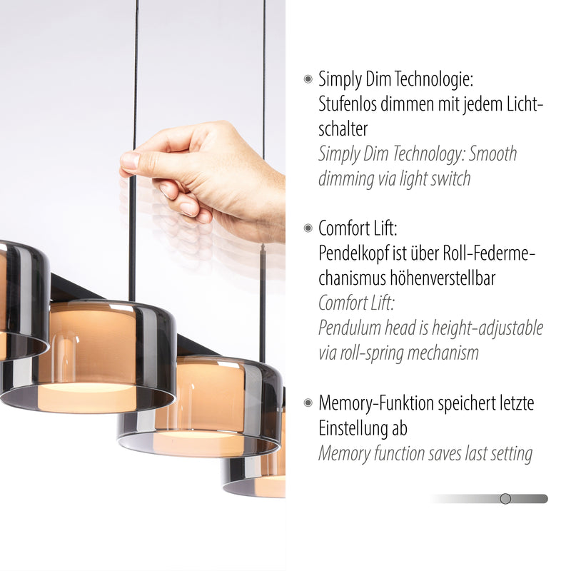Lustra Paul Neuhaus RIKA 5xLED Negru