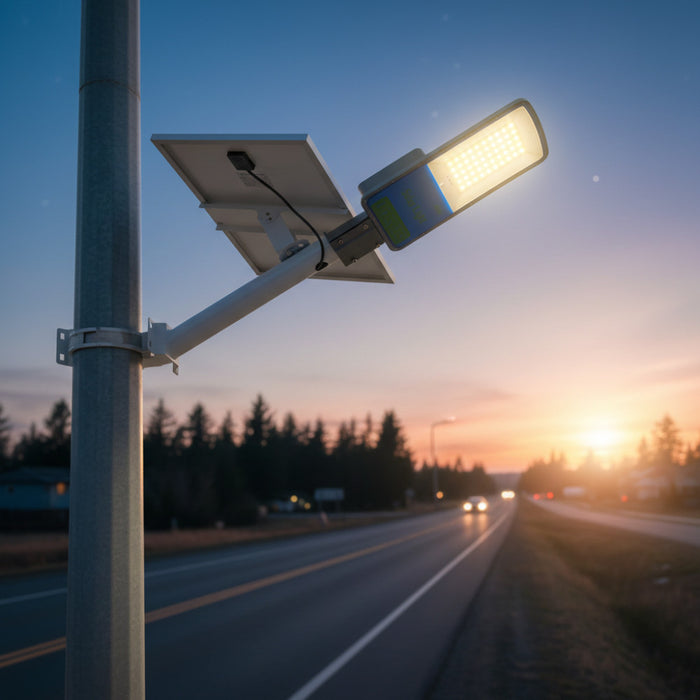 Corp Stradal Solar LED 200W cu Panou Monocristalin Detașabil 25W și Telecomandă – IP65, 6500K, Senzor Mișcare