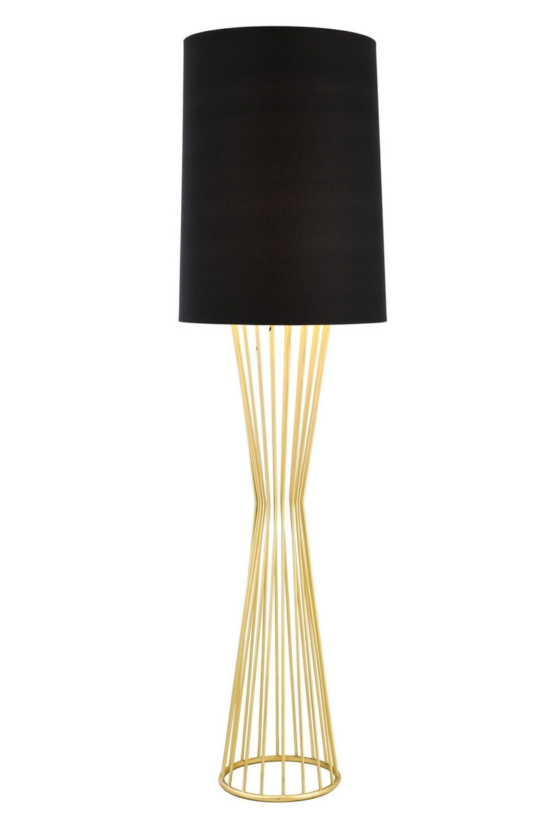 Lampadar stil modern, din metal, culoare galben