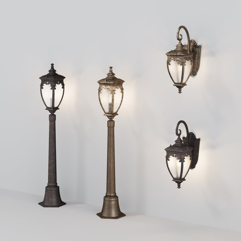 Aplica Exterior Maytoni Outdoor Fleur Bronz antic, 1XE27