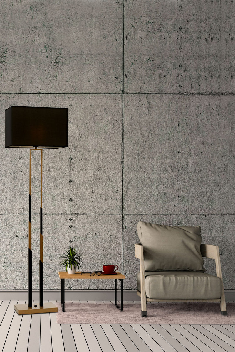 Lampadar living Avonni Negru/Antic, 1XE27