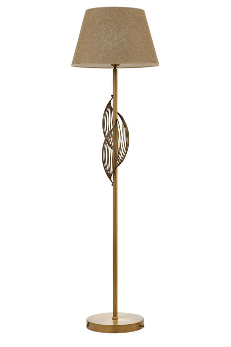 Lampadar Avonni LM-9133-1E, finisaj antichizat, Ø45 cm, 1xE27, metal și textil, design vintage elegant