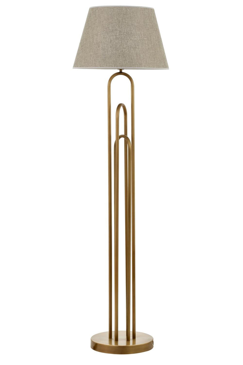 Lampadar Avonni LM-9134-1E, finisaj antichizat, Ø45 cm, 1xE27, metal și textil, design vintage elegant