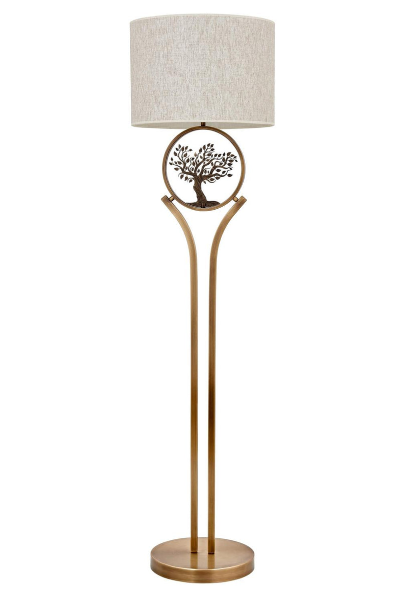 Lampadar Avonni LM-9135-1E, finisaj antichizat, Ø45 cm, 1xE27, metal și textil, design vintage elegant