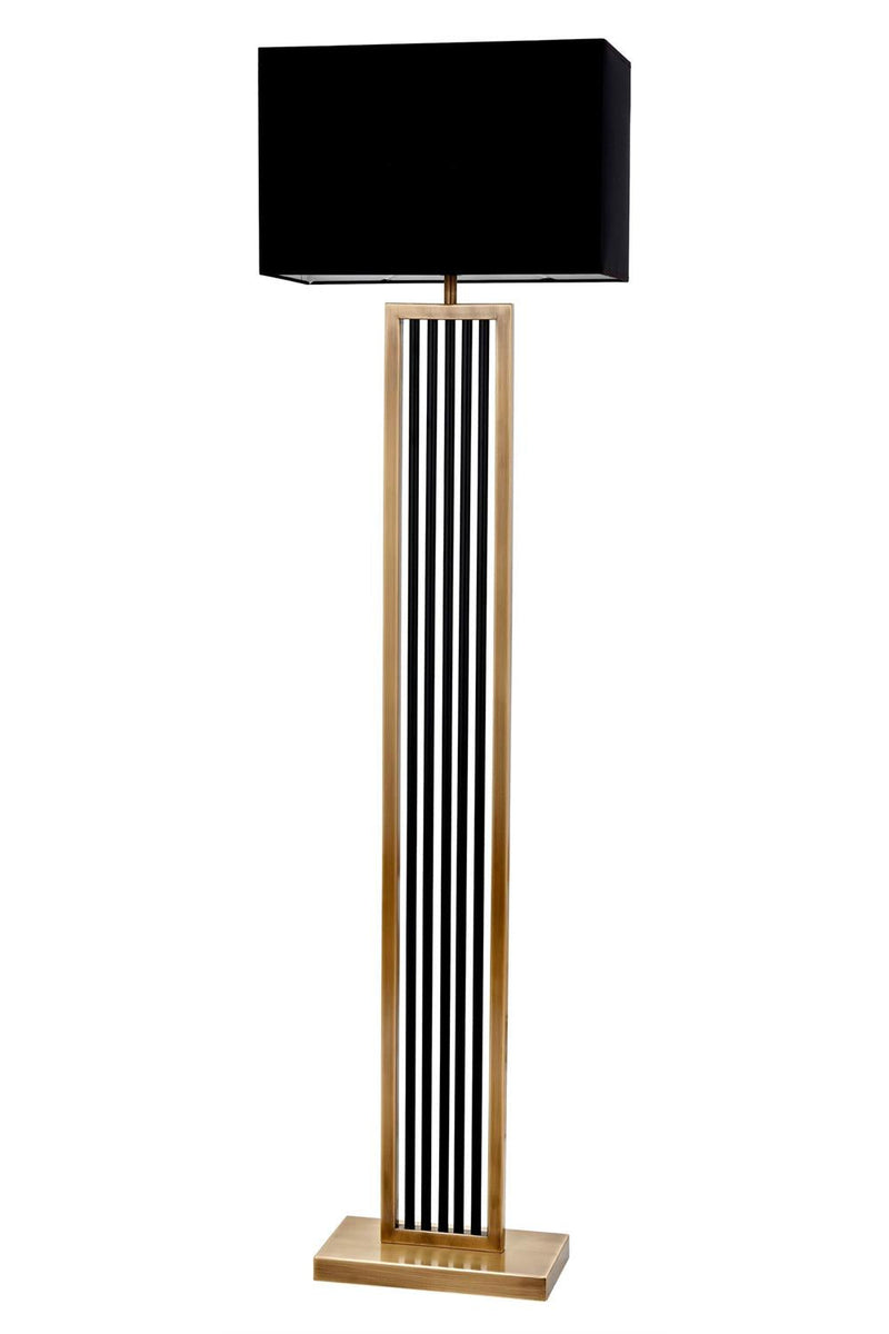 Lampadar Avonni LM-9136-1E, finisaj antichizat, Ø40 cm, 1xE27, metal și textil, design vintage elegant