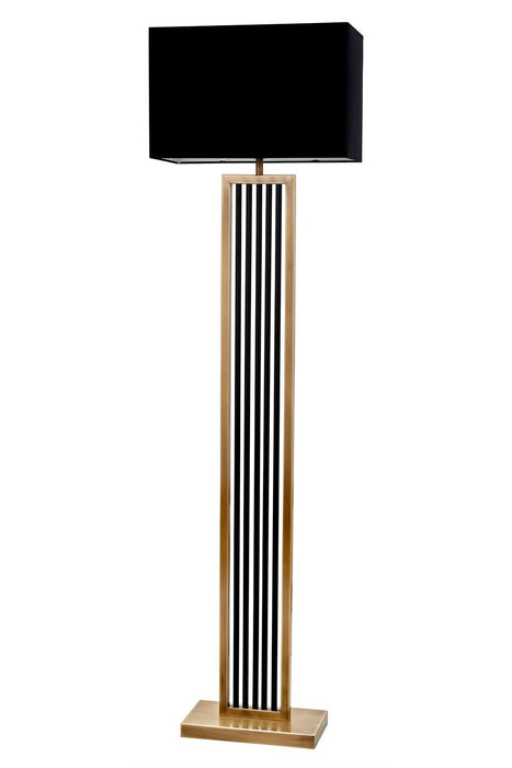 Lampadar Avonni LM-9136-1E, finisaj antichizat, Ø40 cm, 1xE27, metal și textil, design vintage elegant