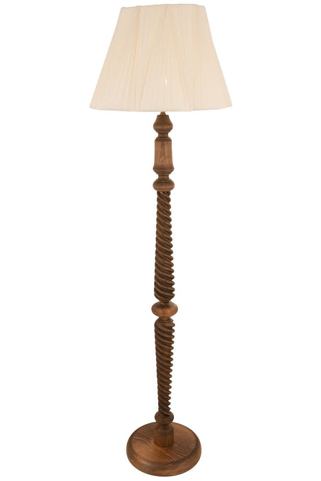 Lampadar Avonni LM-9143-1E, vopsea nuc, Ø45 cm, 1xE27, lemn și textil, design vintage elegant
