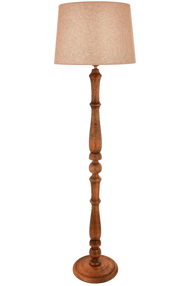 Lampadar Avonni LM-9144-1E, vopsea nuc, Ø45 cm, 1xE27, lemn și textil, design vintage elegant