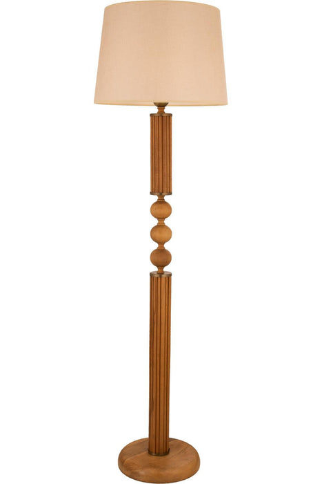Lampadar Avonni LM-9146-1E, vopsea nuc, Ø50 cm, 1xE27, lemn și textil și metal, design vintage elegant