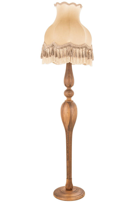 Lampadar Avonni LM-9149-1E, vopsea nuc, Ø50 cm, 1xE27, lemn și textil, design vintage elegant
