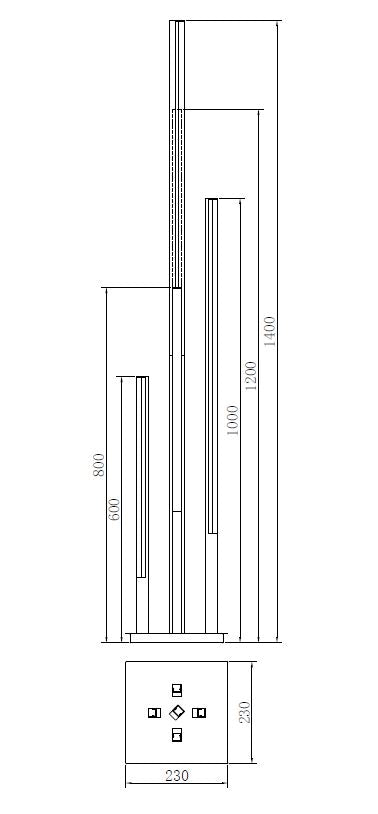 Lampadar Eliot ML4980-5-3BMT LED 21W 2350LM 3000K W23 L23 H140 metal negru si corp lemn