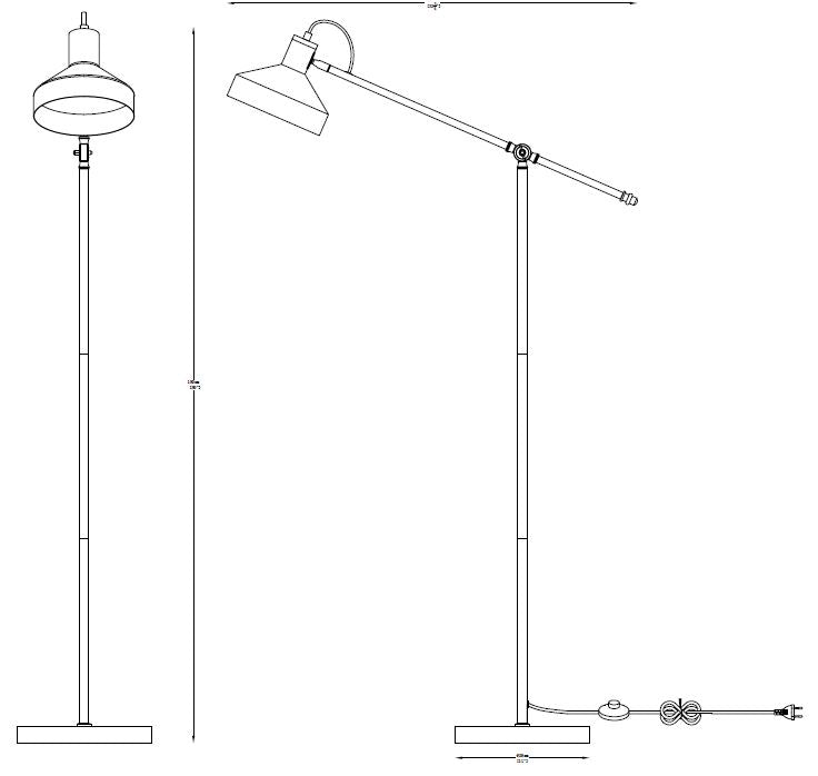 Lampadar Sigma A4009 1 x E27 MAX 40W L86 W28 H150 metal nisip negru si corp auriu alb lucios umbra interior