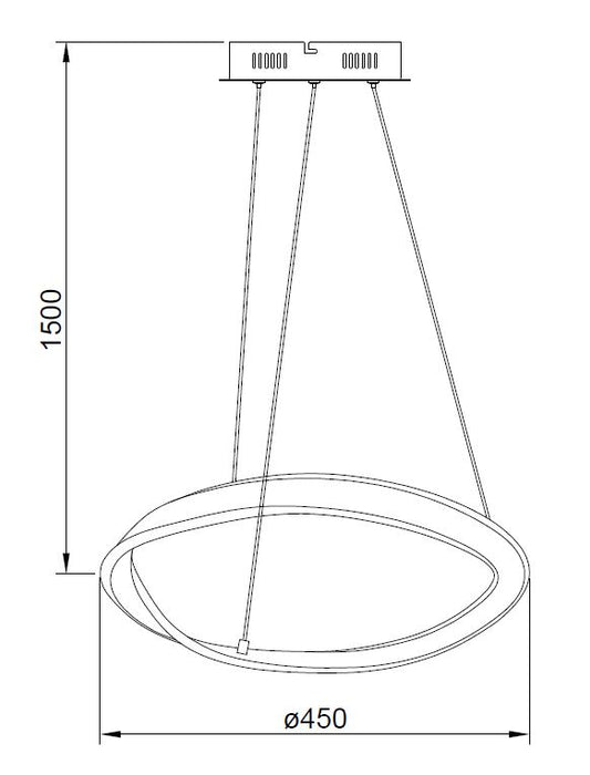 Lustra suspendată LED Girona MD9190-1S-3NT LED 26W 3000LM 3000K Ø45 H150 metal nisip culoare nichel