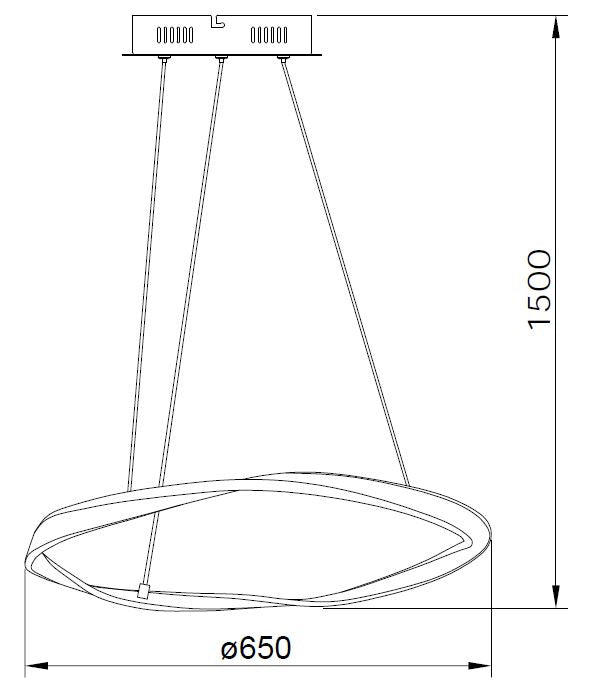 Lustra suspendată LED Girona MD9190-1M-3NT LED 36W 4200LM 3000K Ø65 H150 metal nisip culoare nichel