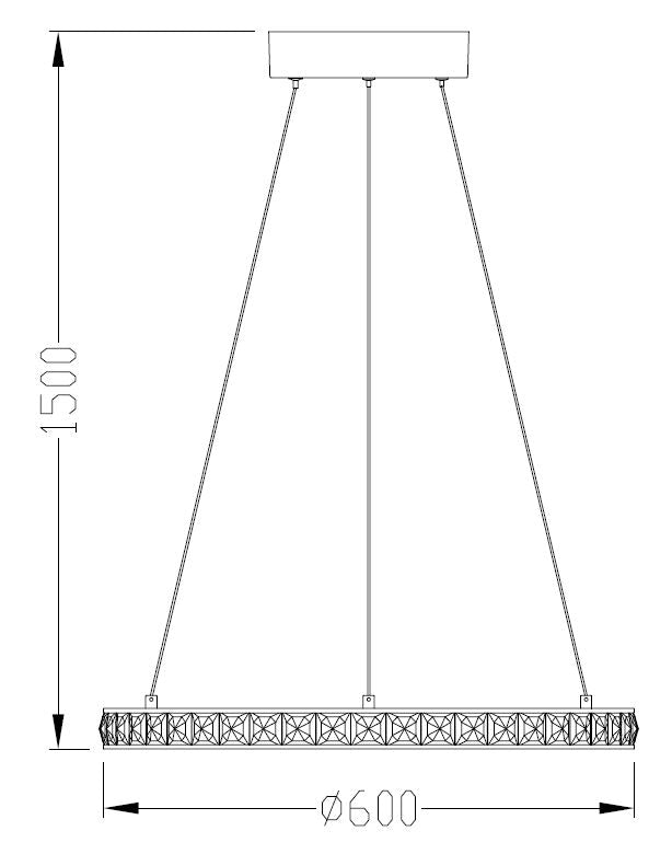 Lustra suspendată LED Muriel MD4996-1-3GBD LED 60W 7100LM 3000K Ø60 H150 metal corp auriu francez abajur din sticlă, baldachin negru