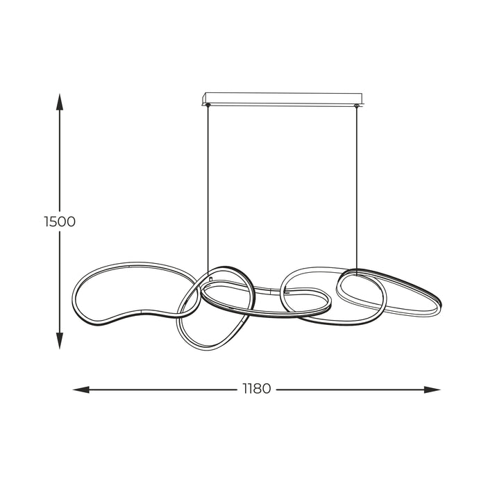 Lustra suspendată Cholet MD7361-5A-EGT LED 56W, 6600LM Corp aluminiu 3000K auriu francez