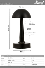 Lampa portabila Avonni Negru , 1XLED, ML-64004-BSY - AsiHome