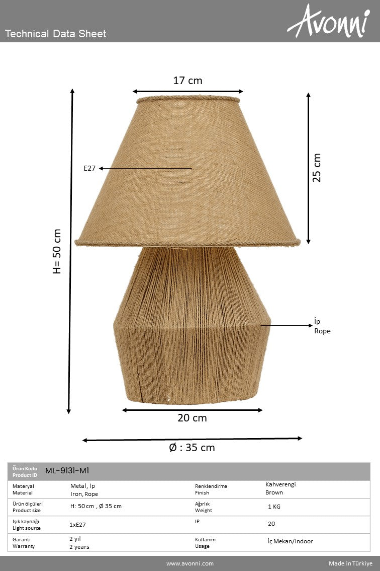 Veioza dormitor Avonni Maro, 1XE27, ML-9131-M1 - AsiHome