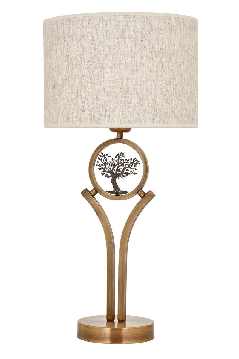 Lampă de birou Avonni ML-9135-1E, finisaj antichizat, Ø33 cm, 1xE27, metal și textil, design vintage elegant