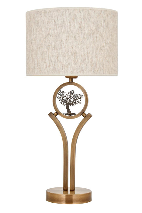 Lampă de birou Avonni ML-9135-1E, finisaj antichizat, Ø33 cm, 1xE27, metal și textil, design vintage elegant