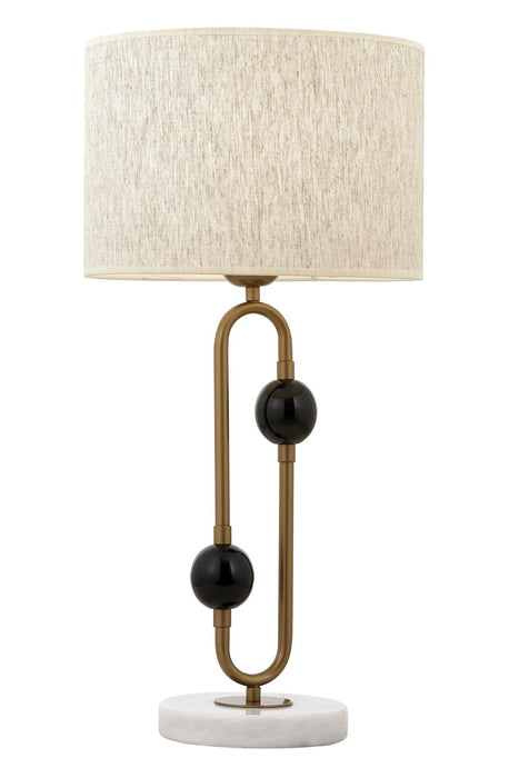 Lampă de birou Avonni ML-9138-1BSA, finisaj antichizat, Ø40 cm, 2xE27, metal și textil, design vintage elegant