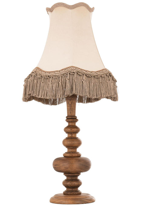 Lampă de birou Avonni ML-9145-1E, vopsea nuc, Ø35 cm, 1xE27, lemn și textil, design vintage elegant