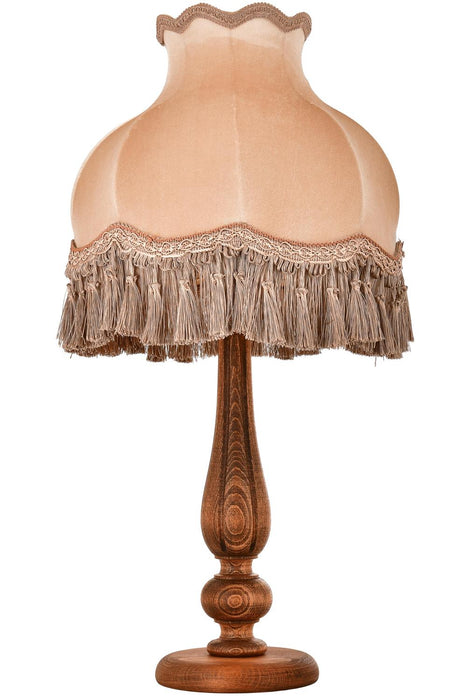 Lampă de birou Avonni ML-9149-1E, vopsea nuc, Ø35 cm, 1xE27, lemn și textil, design vintage elegant